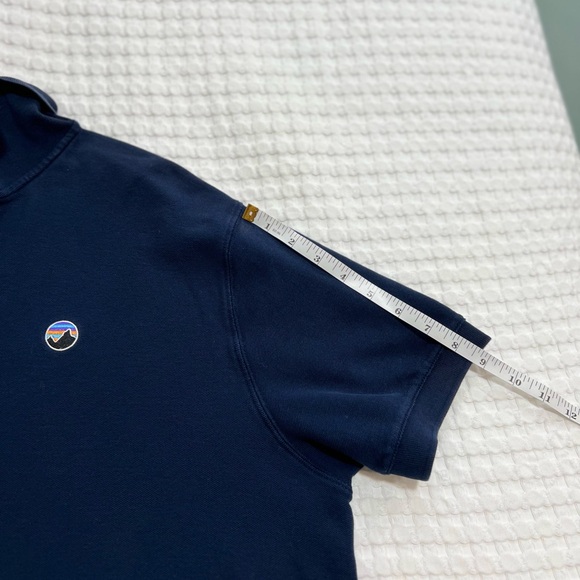 Patagonia Men’s Dark Blue Size L Organic Cotton Short Sleeve Polo T-Shirt - Picture 8 of 12